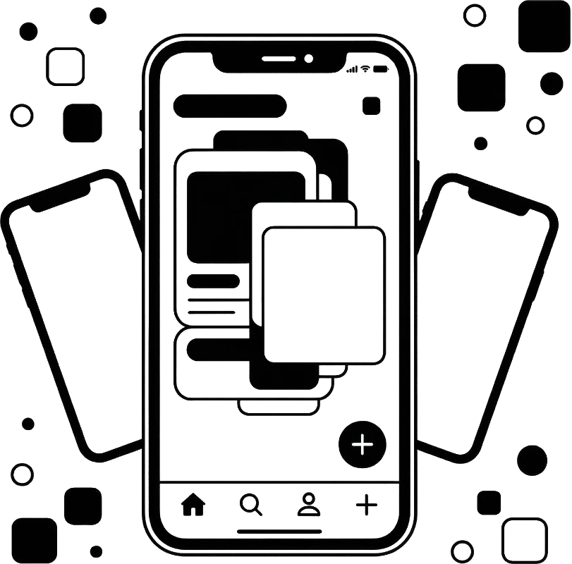 Illustrasjon av apputvikling