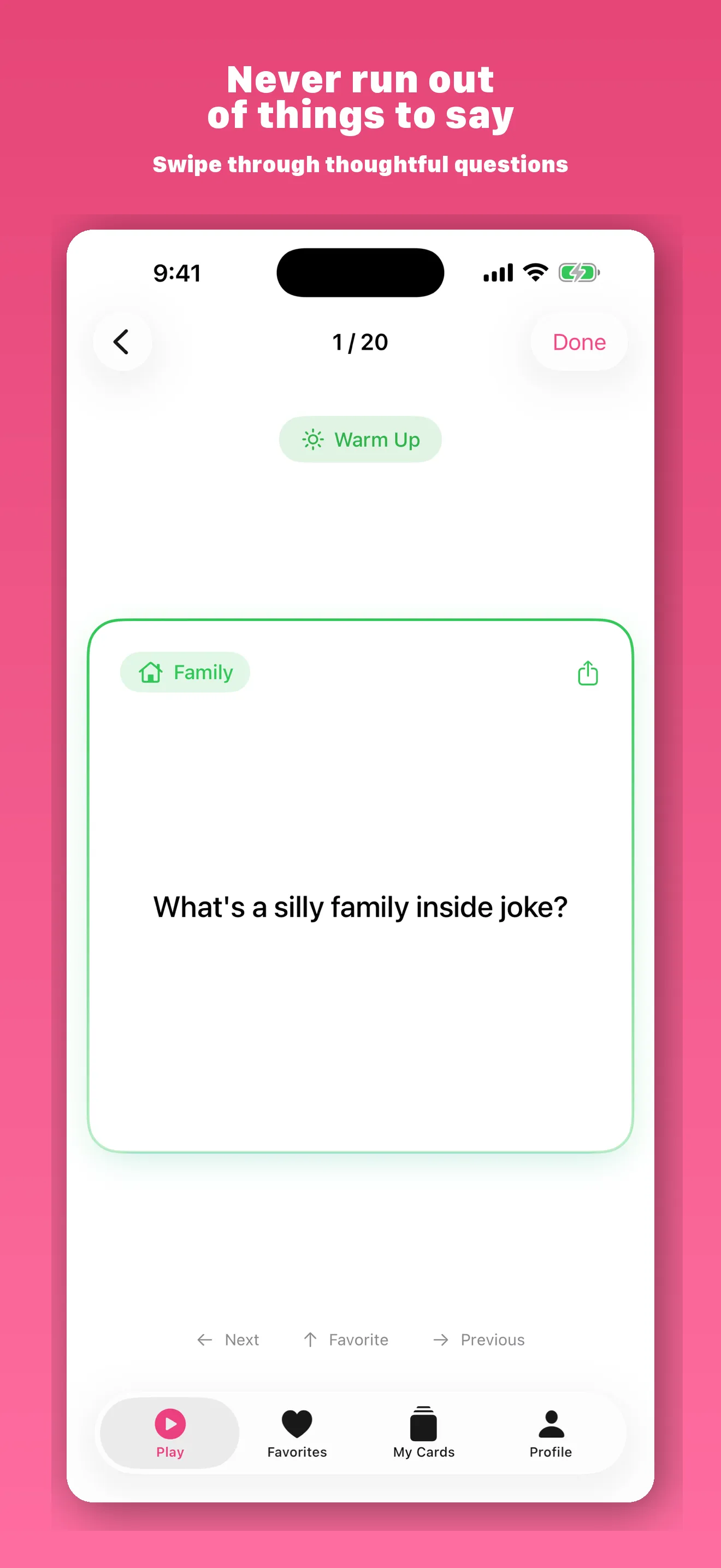 Kindling Cards — kort