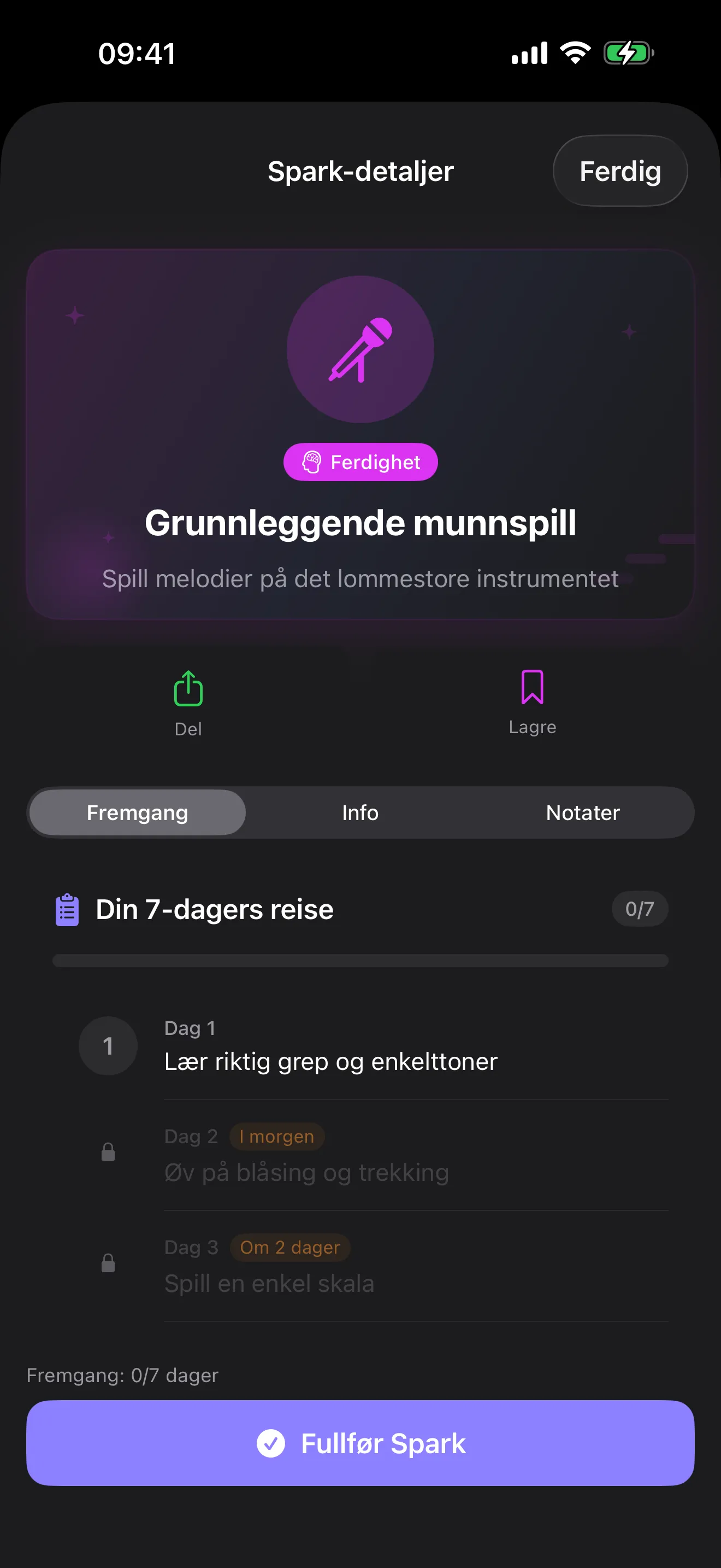 Unjam — spark-detalj